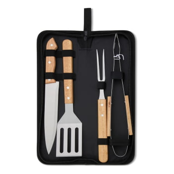 Kit Churrasco Personalizado Estojo de Nylon 4 Peças X12462B Brinde Personalizado
