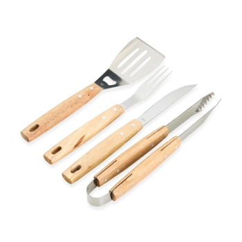 Kit Churrasco Personalizado Estojo de Nylon 4 Peças X18894 Brinde Personalizado
