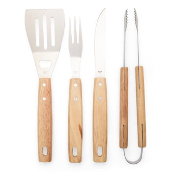 Kit Churrasco Personalizado Estojo de Nylon 4 Peças X18894 Brinde Personalizado