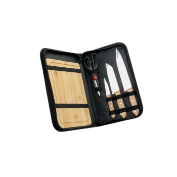 Kit Churrasco Personalizado Estojo de Nylon 5 Peças X02250 Brinde Personalizado