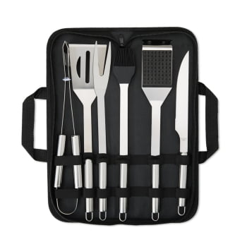 Kit Churrasco Personalizado Estojo de Nylon 6 Peças X18895 Brinde Personalizado