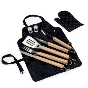 Kit Churrasco Personalizado Estojo de Nylon 8 Peças X05184 Brinde Personalizado