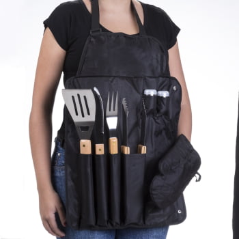 Kit Churrasco Personalizado Estojo de Nylon 8 Peças X05184 Brinde Personalizado