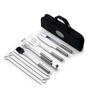 Kit Churrasco Personalizado Estojo de Nylon 9 Peças X09018 Brindes Personalizados