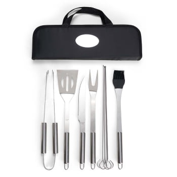 Kit Churrasco Personalizado Estojo de Nylon 9 Peças X09018 Brindes Personalizados