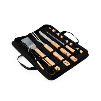 Kit Churrasco Personalizado Estojo de Nylon 9 Peças X18893 Brinde Personalizado