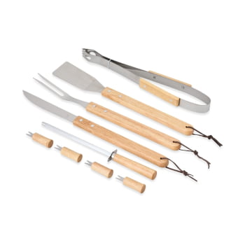 Kit Churrasco Personalizado Estojo de Nylon 9 Peças X18893 Brinde Personalizado