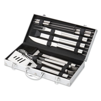 Kit Churrasco Personalizado Maleta de Alumínio 10 Peças X01346 Brindes Personalizados