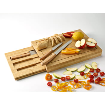 Kit Facas Personalizado Bambu 3 Peças SP94339 Brinde Personalizado