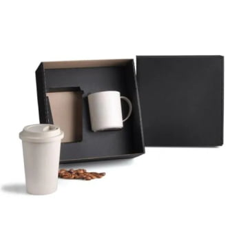 Kit Copo e Caneca Personalizado Bambu 2 Peças SMKT-90160 Brindes Personalizados