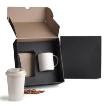 Kit Copo e Caneca Personalizado Bambu 2 Peças SMKT-90160 Brindes Personalizados
