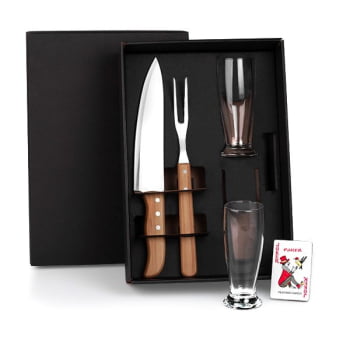 Kit Copo E Acessórios 5 Peças SMKT-9040W Brinde Personalizado