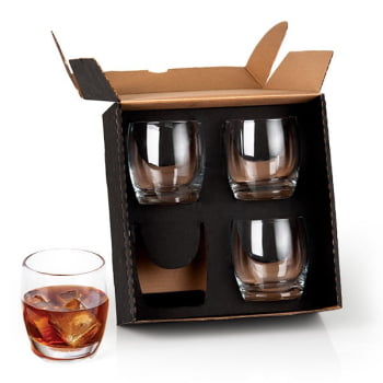 Kit Copos Personalizado 4 Peças 330 ML SMVI-00504 Brinde Personalizado
