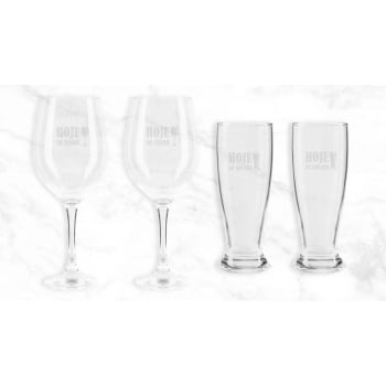 Kit Copos Personalizado 4 Peças SMKT-90015 Brinde Personalizado