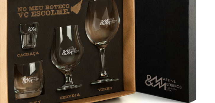 Kit Copos Personalizado 4 Peças SMKT-90016 Brindes Personalizados