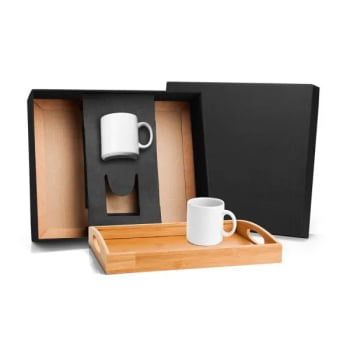Kit Cozinha Personalizado Bambu 3 Peças SMKT-90119 Brinde Personalizado
