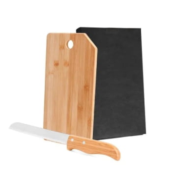 Kit Cozinha Personalizado Bambu / Inox 2 Peças SMPD-20053 Brinde Personalizado