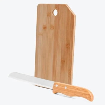 Kit Cozinha Personalizado Bambu / Inox 2 Peças SMPD-20053 Brinde Personalizado