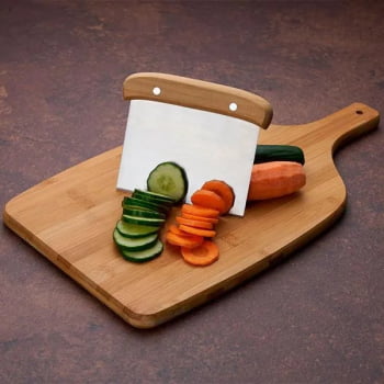 Kit Cozinha Personalizado Bambu / Inox 3 Peças SMKT-90180 Brinde Personalizado