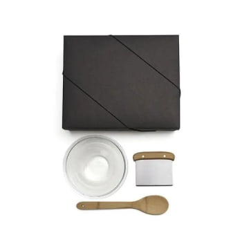 Kit Cozinha Personalizado Bambu / Inox 3 Peças SMKT-90181 Brindes Personalizados