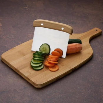 Kit Cozinha Personalizado Bambu / Inox 3 Peças SMKT-90181 Brindes Personalizados