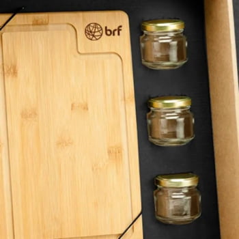 Kit Cozinha Personalizado Bambu / Inox 6 Peças SMKT-90070 Brinde Personalizado