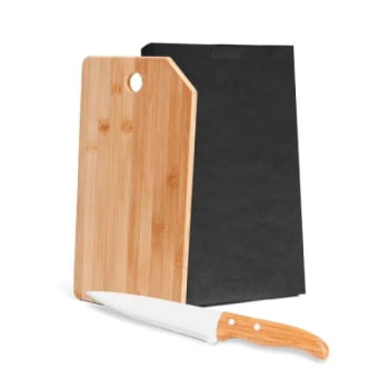 Kit Cozinha Personalizado Bambu / Madeira / Inox 2 Peças SMMB-20073 Brindes Personalizados