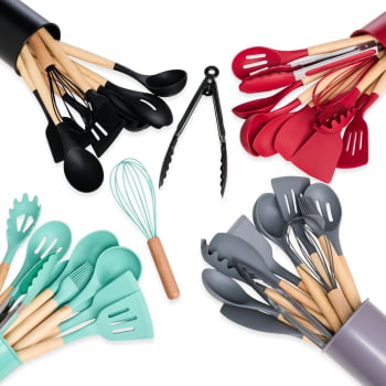 Kit Utensílio Personalizado Silicone 12 Peças X07041 Brindes Personalizado