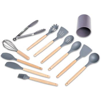 Kit Utensílio Personalizado Silicone 12 Peças X07041 Brindes Personalizado