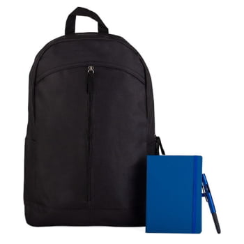 Kit Escritório 3 Peças Com Mochila em Poliéster SMKT-90259 Brindes Personalizados