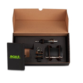 Kit Escritório 4 Peças Porta-Cartão SMKT-90219 Brinde Personalizado
