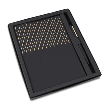 Kit Escritório Personalizado A5 capa em PU e Caneta Metálica ASICAD450 Brindes Personalizados