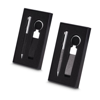 Kit Escritório Personalizado Metal 2 Itens ASIJ100 Brindes Personalizados