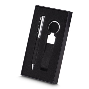Kit Escritório Personalizado Metal 2 Itens ASIJ100 Brindes Personalizados