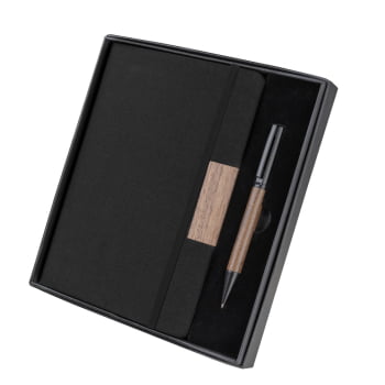 Kit Executivo Personalizado Caderno e Caneta Metálica ASICJ145
