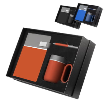 Kit Executivo Personalizado Caderno, Caneca e Caneta Metalica ASICJ405 Kit Executivo Personalizado Caderno, Caneca e Caneta Metalica ASICJ405
