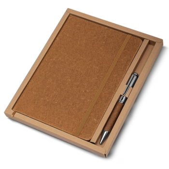 Kit Executivo Personalizado Caderno e Caneta Metálica ASICAD180