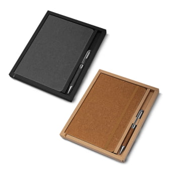 Kit Executivo Personalizado Caderno e Caneta Metálica ASICAD180