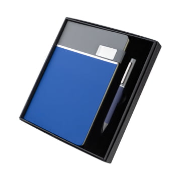 Kit Executivo Personalizado Caderno e Caneta Metálica ASICJ135