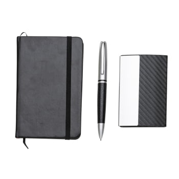 Kit Executivo Personalizado Caneta Caderneta Porta Cartão Caixa X10998 Brinde Personalizado