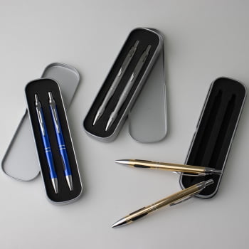 Kit Executivo Personalizado Caneta e Lapiseira Metal X06078 Brinde Personalizado