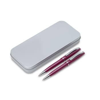 Kit Executivo Personalizado Caneta e Lapiseira Metal X07005 Brindes Personalizados
