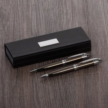 Kit Executivo Personalizado Caneta e Lapiseira Metal XP@15155 Brindes Personalizados