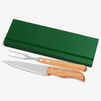 Kit Facas Personalizados Bambu / Madeira / Inox 3 Peças SMPB-35063 Brinde Personalizado