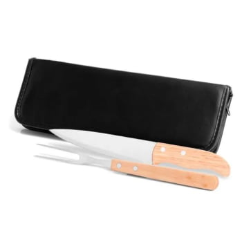 Kit Facas Personalizados Madeira / Inox 3 Peças SMPB-00066 Brinde Personalizado
