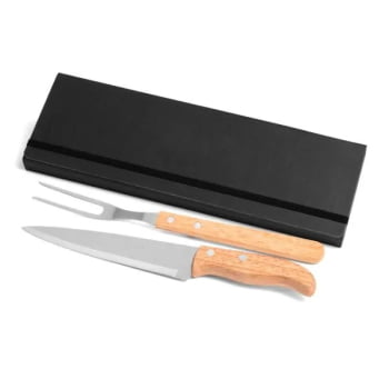 Kit Facas Personalizados Madeira / Inox 3 Peças SMPB-31066 Brindes Personalizados