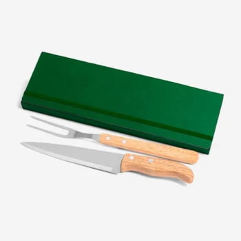 Kit Facas Personalizados Madeira / Inox 3 Peças SMPB-35066 Brindes Personalizados