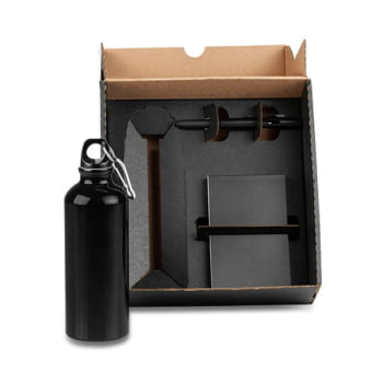 Kit Garrafa Caneta e Bloco 3 Peças SMKT-90235 Brinde Personalizado