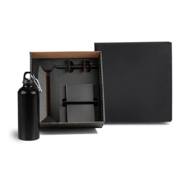 Kit Garrafa Caneta e Bloco 3 Peças SMKT-90235 Brinde Personalizado