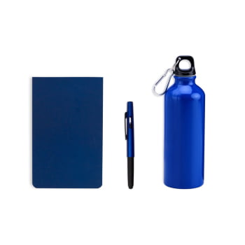 Kit Garrafa Caneta e Bloco 3 Peças SMKT-90351 Brindes Personalizados